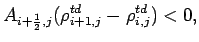 $\displaystyle A_{i+\frac{1}{2},j}(\rho _
{i+1,j}^{td} - \rho _{i,j}^{td}) < 0,$