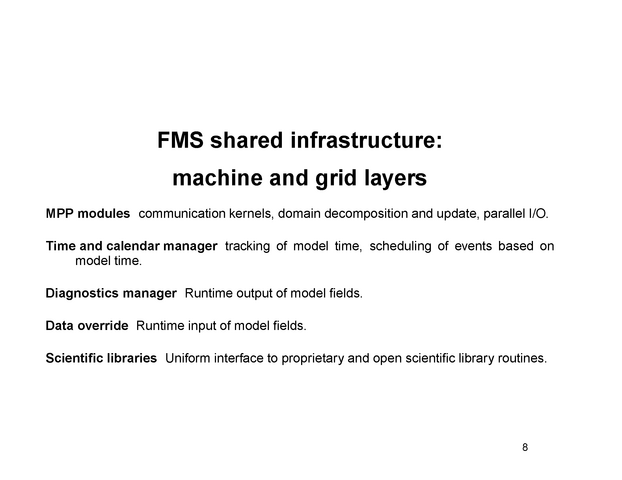 FMS shared infrastructure: machine and grid layers
