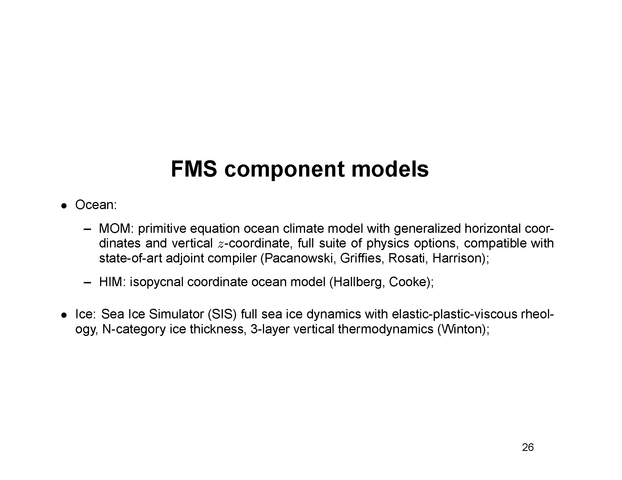 FMS component models
