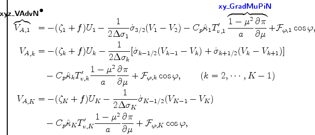\begin{align*}\begin{split}\overbrace{{V_A}_{,1}}^{\!\!\!\!\!\!\!\! \mbox{{\cmss...
...}{a} \DP{\pi}{\mu} + {\cal F}_{\varphi, K} \cos \varphi, \end{split}\end{align*}
