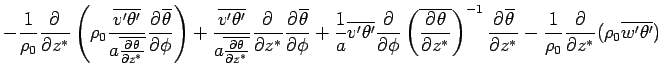 $\displaystyle - \Dinv{\rho_0} \DP{}{z^*}
 \left( \rho_0 
 \frac{\overline{v'\th...
...{\overline{\theta}}{z^*}
 - \Dinv{\rho_0}\DP{}{z^*}(\rho_0\overline{w'\theta'})$