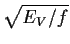 $\sqrt{E_V/f}$