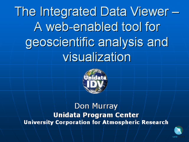 The Integrated Data Viewer A web-enabled tool for geoscientific analysis and visualization