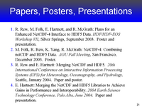 Papers, Posters, Presentations