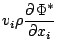 $\displaystyle v_i \rho \DP{\Phi^*}{x_i}$