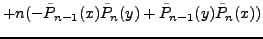 $\displaystyle +n (- \tilde{P}_{n-1}(x) \tilde{P}_n(y)
+ \tilde{P}_{n-1}(y) \tilde{P}_n(x) )$