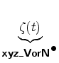 $\displaystyle \underbrace{\zeta (t)}_{ \mbox{{\cmssbx xyz\_VorN}}^{\mbox{$\bullet$}} }$