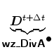 $\displaystyle \underbrace{\Dvect{D}^{t+\Delta t}}_{ \mbox{{\cmssbx wz\_DivA}}^{\mbox{$\bullet$}} }$