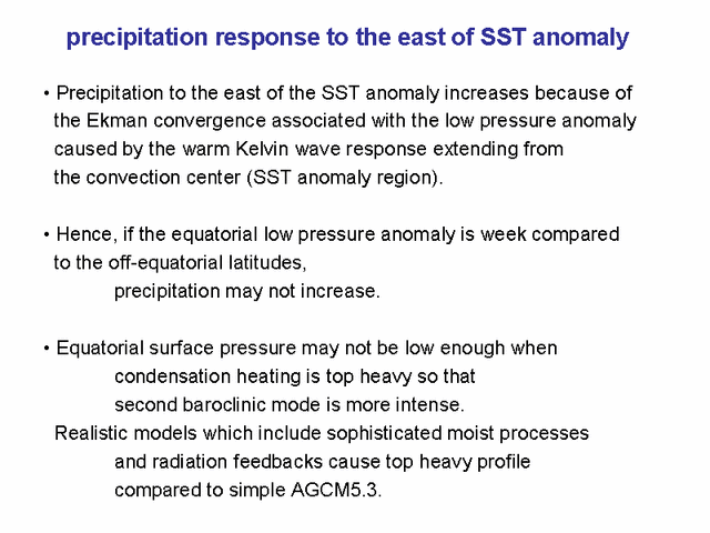  precipitation responce to the east of SST anomaly