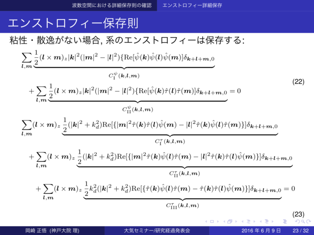 エンストロフィー保存則