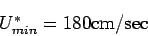 \begin{displaymath}
U^{*}_{min} = 180 {\rm cm/sec}
\end{displaymath}