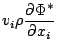 $\displaystyle v_i \rho \DP{\Phi^*}{x_i}$