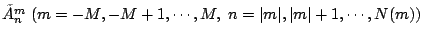 $\tilde{A}_n^m \;
(m=-M,-M+1, \cdots,M, \; n=\vert m\vert,\vert m\vert+1,\cdots,N(m))$