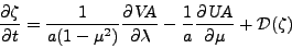 \begin{displaymath}
\frac{\partial \zeta}{\partial t}
= \frac{1}{a(1-\mu^{2})...
...frac{\partial \mbox{\sl UA}}{\partial \mu}
+ {\cal D}(\zeta)
\end{displaymath}