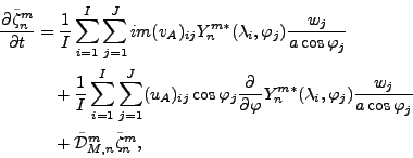 \begin{align*}\begin{split}\DP{\tilde{\zeta}_n^m}{t} & = \frac{1}{I} \sum_{i=1}^...
... \\ & \quad + \tilde{\cal D}_{M,n}^m \tilde{\zeta}_n^m , \end{split}\end{align*}