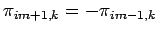 $\displaystyle \pi_{im+1,k} = - \pi_{im-1,k}$