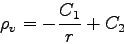 \begin{displaymath}
\rho _{v} = -\frac{C_{1}}{r} + C_{2}
\end{displaymath}