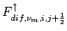 $\displaystyle F_{dif,\nu_{m},i,j+\frac{1}{2}}^{\uparrow}$