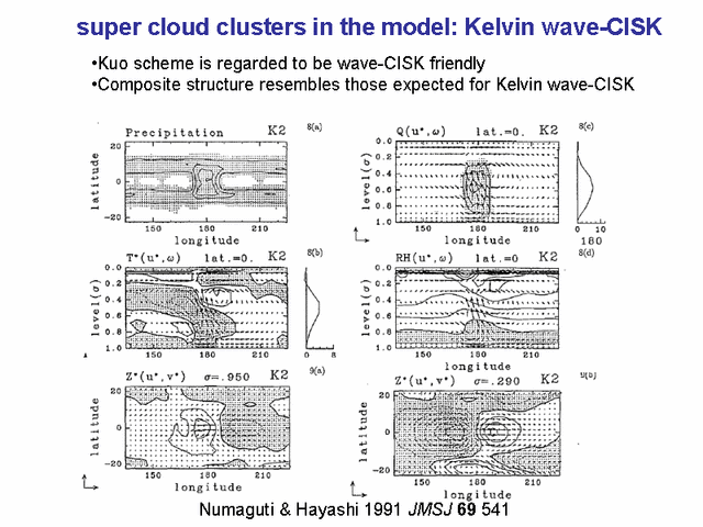  super cloud clusters in the model: Kelvin wace-CISK